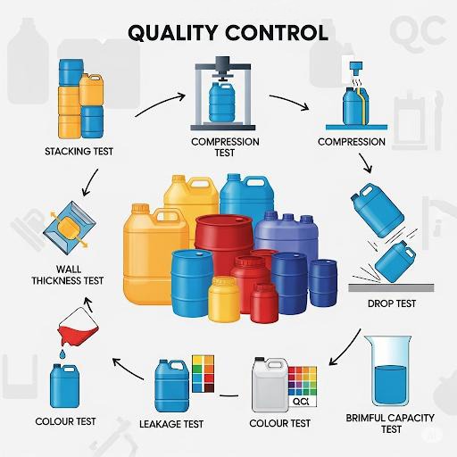 Quality control tests for industrial HDPE containers
